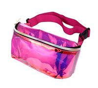 POPETPOP 1 pièce Sac à Bandoulière Transparent PVC pour Femmes Sac de Poitrine Éblouissant Rose pour Sorties et Fêtes