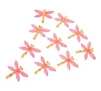 POPETPOP 10 Breloques Libellule en Résine Rouge pour Loisirs Créatifs, Accessoires DIY Délicats et Réalistes, Décor Miniature pour Jardin, Lot de 10 Pièces