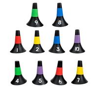 POPETPOP 10 Cônes D’entraînement en Polyéthylène 23 Cm Couleur Vive pour Football et Basketball, Marqueurs Portables D’Obstacle et Outils de Coordination Sportifs