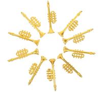 POPETPOP 10 Pendentifs Trompette Réalistes pour Sapin de Noël Décorations Musicales Suspendues Lot de 10 Pièces pour Décoration Intérieure Festive Ornements Instruments de Musique
