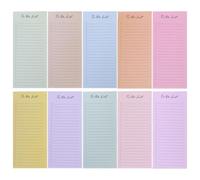 POPETPOP 10 Pièces Bloc-notes Adhésif Doublé 50 Pages Papier Coloré, Bloc-notes Non Daté pour Liste de Tâches, Réutilisable Adhésif Puissant pour Planner et Projets Variés