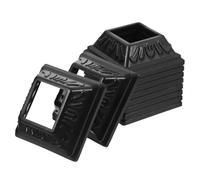 POPETPOP 10 pièces Cache-pied de Clôture PVC Noir Manchon Protecteur Étanche pour Base de Poteau Habillage Décoratif Réutilisable pour Terrasse Clôtures et Boîtes Aux Lettres
