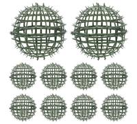 POPETPOP 10 Pièces Cadre Topiaire Rond 15cm en Plastique Vert pour Décor | Support Léger à Structure Métallique, Finition Mate Résistante aux Rayures, pour Couronnes et Tiges Artificielles