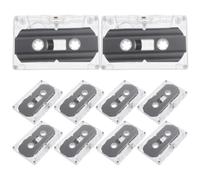 POPETPOP 10 Pièces Cassette Réutilisable en Boîtier Vierge Transparent Rigide Noire 60 Plastique Design Rétro Vintage, pour l'enseignement Présents