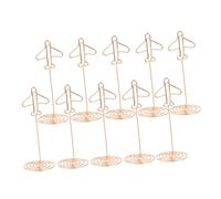 POPETPOP 10 Pièces Clips Photo Design Avion Fil avec Base Stable pour Support Table Porte Mémo Élégant Rose Doré pour Cartes de Mariage et Décoration Intérieure
