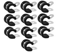 POPETPOP 10 pièces Colliers de Serrage Acier Inoxydable et Caoutchouc Clips R Type pour Tuyaux Kit Assortiment Pratique et Corrosion