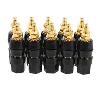 POPETPOP 10 Pièces Connecteur de Haut-Parleur M5x50mm Borne à Fiche Banane | Laiton Noir, Écrou Hexagonal, Tige Allongée 50mm, pour Ampli Stéréo et Câblage Audio