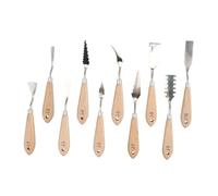 POPETPOP 10 pièces Couteaux Palette Peinture à Huile avec Manche Bois Outils de Mélange de Couleurs Durables Acier Inoxydable pour Artistes et Étudiants