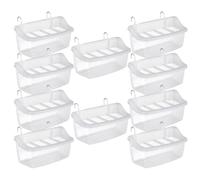 POPETPOP 10 Pièces Creative Parrot Feeding Bowls Plastic Hanging Bird Cage Feeder with Spill-Resistant Design Interior Mounted Food Water Dispenser for Parrots Hamsters Pigeons