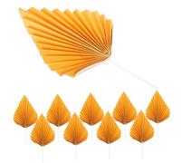 POPETPOP 10 Pièces Décorations Gâteau de Palmier Dorées Éventails Papier Boho Toppers Cupcakes pour Anniversaire et