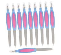 POPETPOP 10 pièces Double-sided Stainless Steel Nail Files Set Portable Manicure Pedicure Tool For Smooth And Shiny Nails Finger Accessory