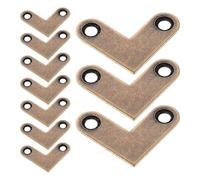 POPETPOP 10 Pièces Équerres Métalliques D'angle en Cuivre L-shape 90° pour Supports de Meubles et Cadres Miroir, Résistantes la Corrosion Installation sans Couture, pour Projets de Fixation