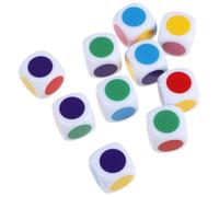 POPETPOP 10 pièces Lot de Dés Colorés Imprimés Sérigraphie Éducatif Léger pour Garçon Fille Améliore la Reconnaissance des Couleurs Compétences Cognitives