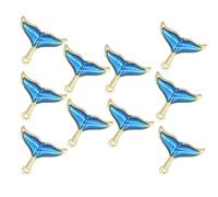 POPETPOP 10 pièces Lot de Pendentifs Queue Sirène Colorés DIY pour Création Bijoux Breloques Dorées et Bleu Ciel pour Boucles Oreilles Bracelets et Colliers