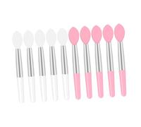 POPETPOP 10 pièces Pinceaux Lèvres Silicone Ensemble de Brosse Maquillage Portable Mini Applicateurs Lèvres Blanc et Rose