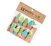 POPETPOP 10 pièces Pinces à Photo Bois Cactus Clips Décoratifs Légers et Solides pour Photos Notes et Affichage Bureau
