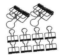 POPETPOP 10 pièces Pinces Documents Robustes Multifonctions pour Bureau Organisation Dossiers Clips Relieur Documents Noirs Moyens