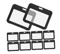 POPETPOP 10 pièces Porte Carte Double Face Transparent Rigide Étui Horizontal Sûr Lot pour Badges Identité et Cartes de Travail