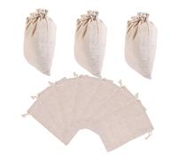 POPETPOP 10 pièces Sacs Mousseline Coton avec Cordon Filtres Réutilisables pour Infusion Thé Cuisson Épices Filtration Soupes et Bouillons Beige