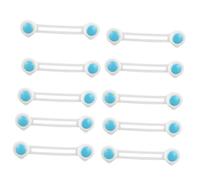 POPETPOP 10 pièces Verrous de Sécurité pour Garçon Fille Adhésives pour Portes de Réfrigérateur et Armoires Protection Garçon Fille avec Sangle Flexible Plastique Bleu et Blanc