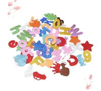 POPETPOP 100 Autocollants Alphabet en EVA Multicolores à Paillettes Autocollants Éducatifs Décoratifs pour Garçon et Filles Fournitures d'Éveil Créatives pour Activités Manuelles en
