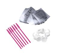 POPETPOP 100 paires Patchs Gel Isolants Yeux Pearlescent Brossettes Extensions Cils Rose Rouge Supports Colle Cils Blancs Petit Format pour Extensions et Maquillage Professionnel