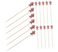 POPETPOP 100 Pièces Appetizer Picks Bois Décoratifs Forme de Épices Bâtonnets à Cocktail Jetables pour Fruits et Apéritifs Légers Écharde pour Fêtes et Réunions
