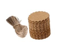 POPETPOP 100 pièces Étiquettes Kraft Rondes Découpées DIY avec Ficelle de Jute Bagages Artisanat