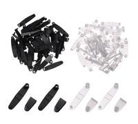 POPETPOP 100 pièces Lot de Clips Porte-clés Plastiques Transparents et Noirs Attaches Flexibles pour Badges et Porte-badges Anneaux Brisés pour Organisation Quotidienne