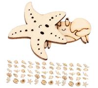 POPETPOP 100 pièces Lot de Découpes Animaux Marins pour DIY Créatif Tranches de Lisses Formes de Poissons Dauphins Tortues et Étoiles de Mer Décoration Artisanale et Peinture Manuscrite