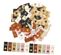 POPETPOP 100 pièces Lot de Étiquettes Cuir PU Made With Love pour Vêtements Faits Main Accessoires Tricot Crochet pour Jeans Sacs Bonnets