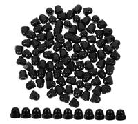 POPETPOP 100 Pièces Lot Écrous Borgnes Hexagonaux Acier Noir Caches Boulons à Capuchon Intégré Zinc Blanc Protection Vis Rapide et Sécurisée