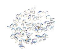 POPETPOP 100 pièces Nail Art Gems Dos Plat Blancs Décoratifs DIY Ongle Nail Art Accessoires Manucure et Amateurs Embellissements Rhinestones pour Ongles Stickers