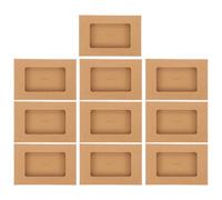 POPETPOP 10pcs Boîte à Cartes Postales en Papier Kraft Fenêtre, Design Simple et Élégant, Pratique pour Stocker Lettres et Factures