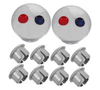 POPETPOP 10Pièces Couvercles Indicateur Chaud et Froid pour Robinet Accessoires de Robinet de Cuisine et Salle de Bain Couvre Trou Évier Abs Installation Facile et Design Élégant