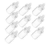 POPETPOP 10pièces Lot de Mini Bouteilles Verre Transparent Bouteilles à Souhaits avec Couvercles Plastique Petits Pots Verre