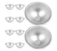 POPETPOP 10pièces Moule à Dôme Alliage Aluminium Moule à Gâteau Demi-boule Antiadhésif pour Pudding Mousse Desserts Fêtes Anniversaire et Mariages