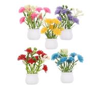 POPETPOP 12 avec Fleurs Artificielles en Plastique Colorées Petits Pots pour Maison de Poupée Accessoires Miniatures pour Jardin Féerique et Centre de Table