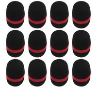 POPETPOP 12 Housses en Mousse Protection Anti-bruit pour Microphone Noir Lot de 12 Pièces Compatible Micro pour Interviews et Performances sur Scène