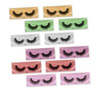 POPETPOP 12 Kit Faux Cils Naturels Colorés Extension Volumineuse et Recourbée pour Filles Accessoire de Maquillage Réutilisable pour Fêtes et Usage