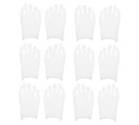 POPETPOP 12 paires Moufles Blanches en Coton pour Inspection de Bijoux Médium Épaisseur Antidérapantes et Absorbantes pour Cérémonies et Manipulation d'Objets Précieux Lot