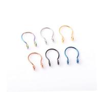 POPETPOP 12 pièces Anneaux de Nez Faux Septum Acier Inoxydable Double Bijoux Sans Percing Couleurs Confortables et Polies pour Oreille Septum et Cartilage