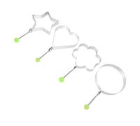 POPETPOP 12 pièces Anneaux Œufs Acier Inoxydable Moules pour Omelettes Œufs Au Plat Réutilisables Formes Rondes Étoile Cœur et Fleur