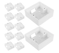 POPETPOP 12 Pièces Boîte D'interrupteur Mural Encastrée Blanche Simple Gang en Pvc et Alliage de Zinc, Résistante au Feu et Étanche la Poussière pour Rénovation Commerciale