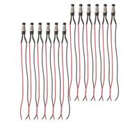POPETPOP 12 Pièces Bouton-poussoir Momentané Noir 7mm Précâblé, 2 | Contacts Plaqués Or, Réinitialisation Automatique, Connexion Directe, pour Circuits Hobby et Modules Capteurs