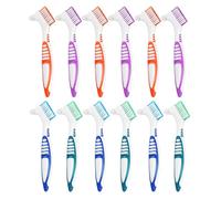 POPETPOP 12 Pièces Brosse pour Prothèses Dentaires, Brosses de Nettoyage Dentaire Double Face, Pp et Nylon, Poils Doux, pour Fausses Dents et Contentions Orthodontiques, Soins