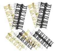 POPETPOP 12 pièces Chiffres Romains Horloge Murale Remplacement DIY Kit pour Affichage Numéros Classiques Or Argent Noir Compatible Décoration Horloge Murale 12pcs