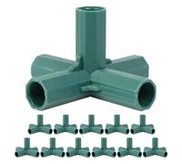 POPETPOP 12 Pièces Connecteur de Serrage à 5 Voies en Plastique Vert | Joint Structurel Flexible Multidirectionnel, Installation sans Outil, Usage en Serrage et Extérieur