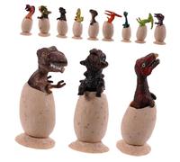 POPETPOP 12 pièces Dinosaur Egg Toy Set Mini Realistic TPR Soft Rubber Hatchling Figurines for Birthday Decoration and Desktop Ornament