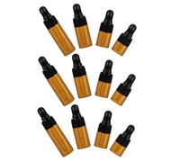 POPETPOP 12 pièces Flacons Mini Verre Marron Foncé avec Pipette Bouteilles Vides pour Huiles Essentielles Chimie Compact pour Voyage